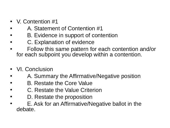  • V. Contention #1 • A. Statement of Contention #1 • B. Evidence
