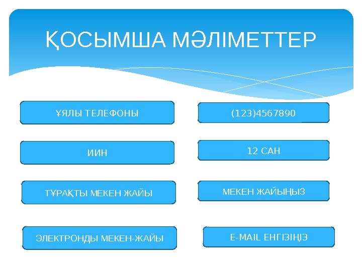 ОСЫМША М ЛІМЕТТЕРҚ Ә ҰЯЛЫ ТЕЛЕФОНЫ ИИН Т РА ТЫ МЕКЕН ЖАЙЫ Ұ Қ