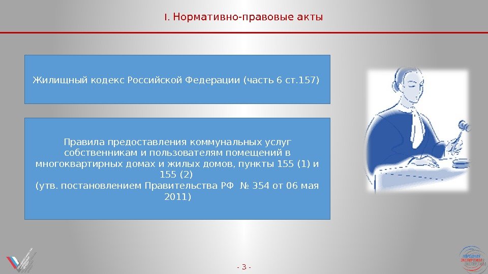 I.  Нормативно-правовые акты - 3 -Жилищный кодекс Российской Федерации (часть 6 ст. 157)