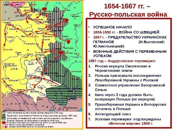 1654 -1667 гг. – Русско-польская война • УСПЕШНОЕ НАЧАЛО • 1656 -1658 гг. 