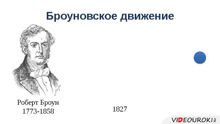 Броуновское движение Роберт Броун 1773 -1858 1827 