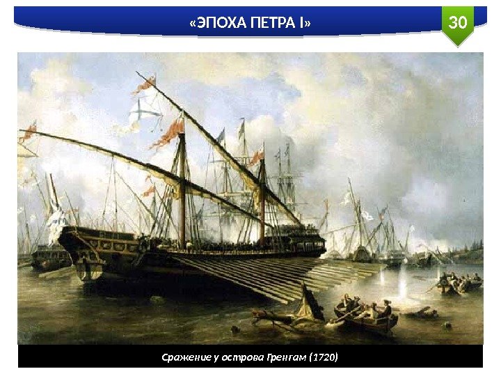 30 «ЭПОХА ПЕТРА I» Сражение у острова Гренгам (1720)  