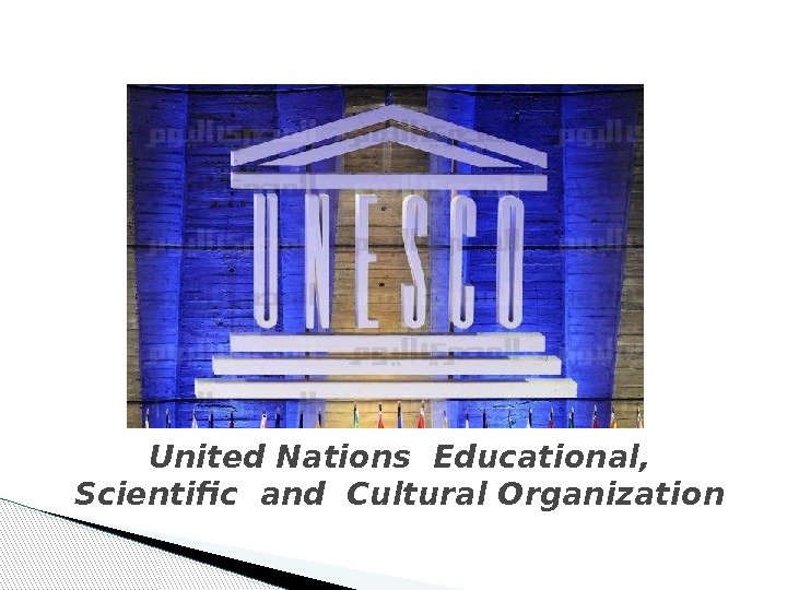 United Nations Educational,  Scientific and Cultural Organization  