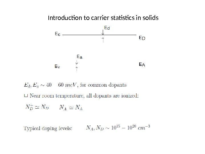 Introduction to carrier statistics in solids 