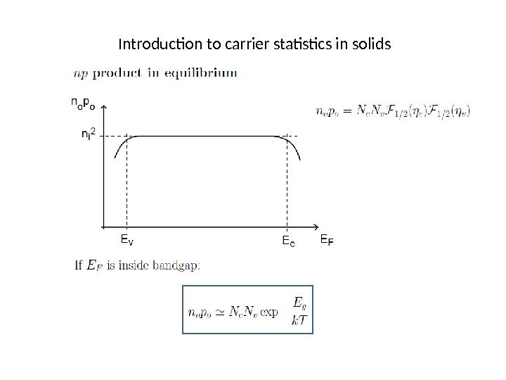 Introduction to carrier statistics in solids 