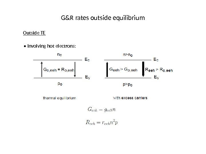 G&R rates outside equilibrium Outside TE •  Involving hot electrons: 