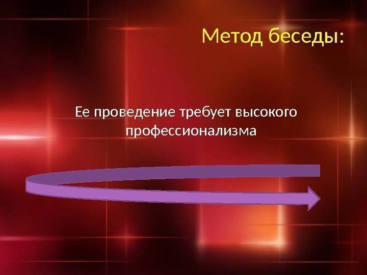 Метод беседы: Ее проведение требует высокого профессионализма 