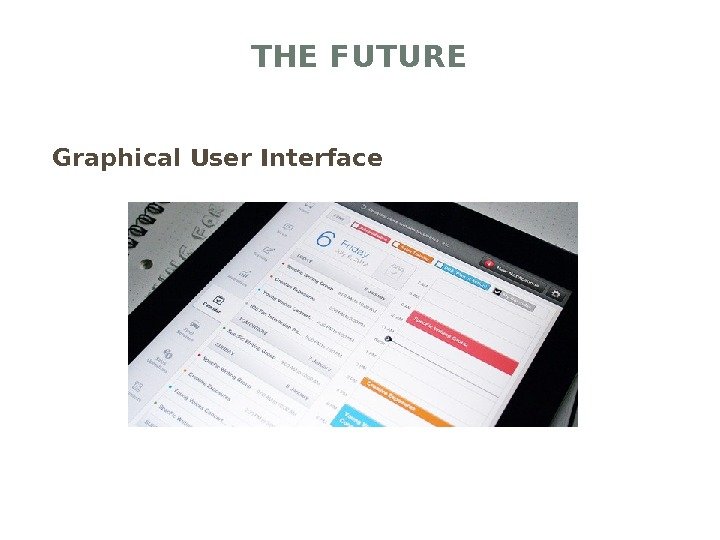 THE FUTURE Graphical User Interface 