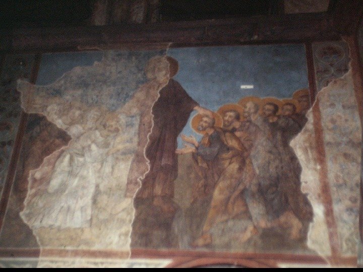 Отослание апостолов на проповедь. Фреска нижнего регистра южной части трансепта 