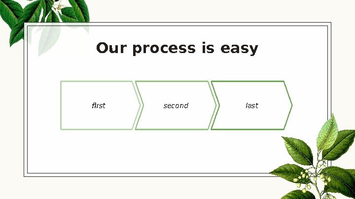 Our process is easy first second last 