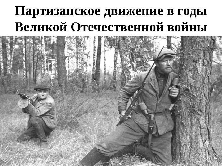 Партизанское движение в годы Великой Отечественной войны 