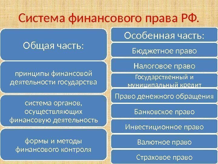 Система финансового права РФ. Общая часть: принципы финансовой деятельности государства система органов,  осуществляющих