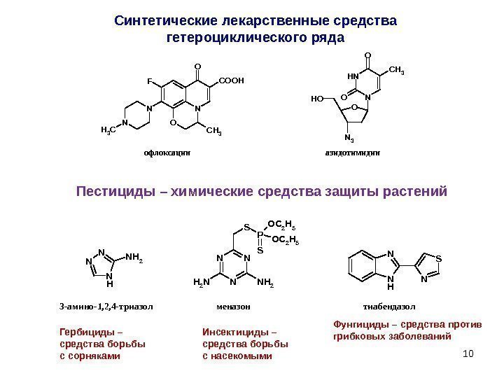 1010 Синтетические лекарственные средства гетероциклического ряда O N C H 3 O C O