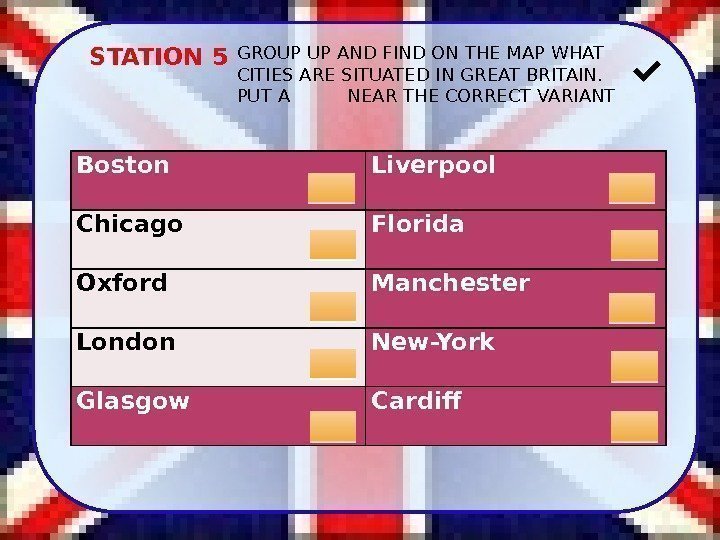 STATION 5 GROUP UP AND FIND ON THE MAP WHAT CITIES ARE SITUATED IN