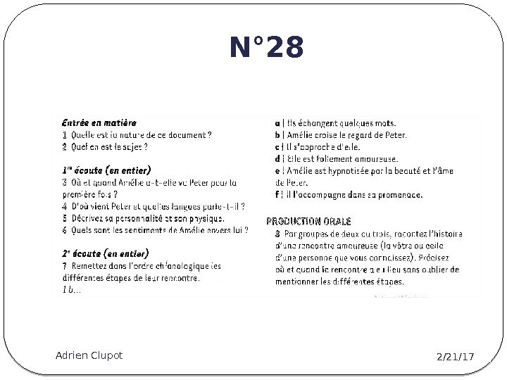N° 28 2/21/17 Adrien Clupot 19 