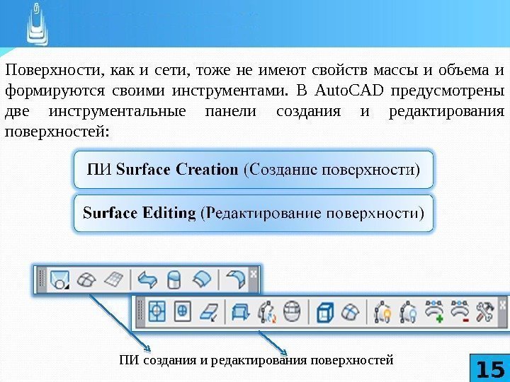 Поверхности,  как и сети,  тоже не имеют свойств массы и объема и