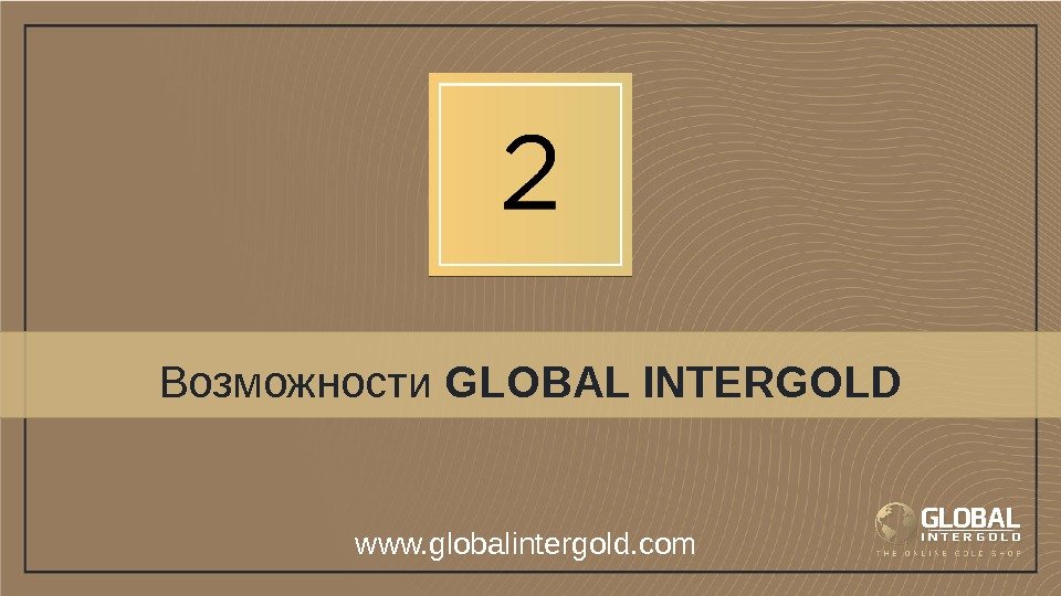 Возможности GLOBAL INTERGOLD www. globalintergold. com 