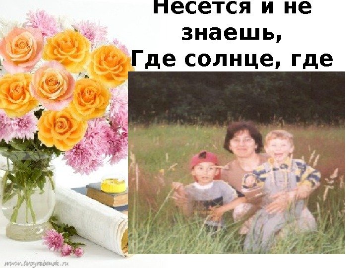 Несется и не знаешь, Где солнце, где гроза… 