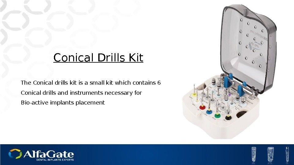 The Conical drills kit is a small kit which contains 6 Conical drills and