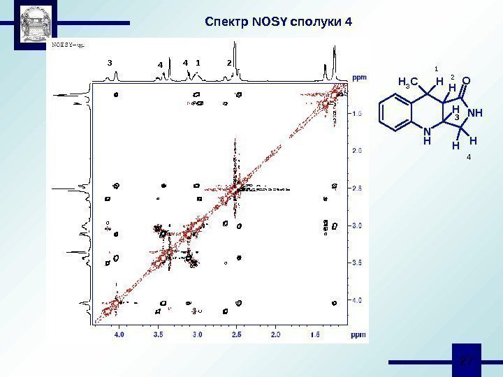  271 2 3 4 4 Спектр NOSY сполуки 4 1 N H NH