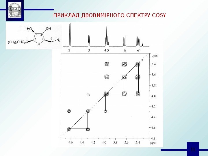  11 ПРИКЛАД ДВОВИМІРНОГО СПЕКТРУ COSY 