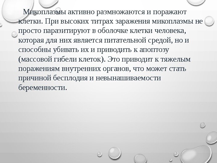  Микоплазмы активно размножаются и поражают клетки. При высоких титрах заражения микоплазмы не просто