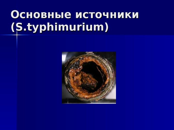 Основные источники (( S. typhimurium) 