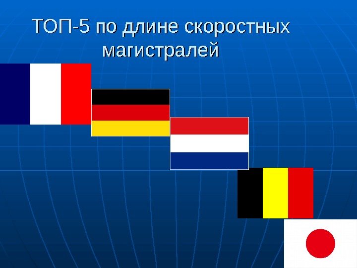   ТОП-5 по длине скоростных магистралей 