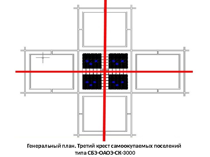 Генеральный план. Третий крест самоокупаемых поселений типа СБЭ-ОАОЭ-СК-3000 