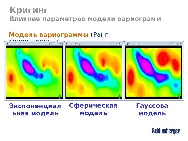 Экспоненциал ьная модель Сферическая модель Гауссова модель. Модель вариограммы ( Ранг :  10000