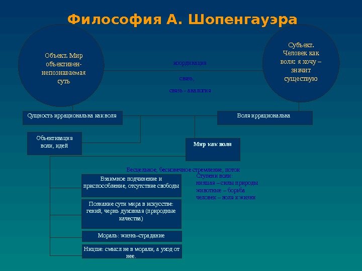 Философия А. Шопенгауэра  Ницше: смысл не в морали, а уход от нее. Объект.