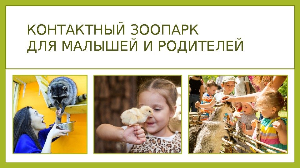 КОНТАКТНЫЙ ЗООПАРК ДЛЯ МАЛЫШЕЙ И РОДИТЕЛЕЙ 