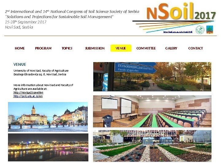2 nd International and 14 th National Congress of Soil Science Society of Serbia