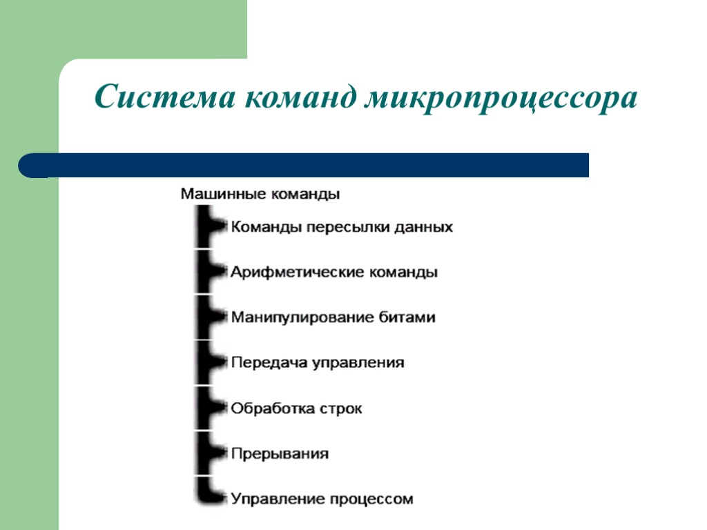 Система команд. Система команд микропроцессора. Структура команд микропроцессора. Основные виды команд микропроцессора. Классификация команд процессора.