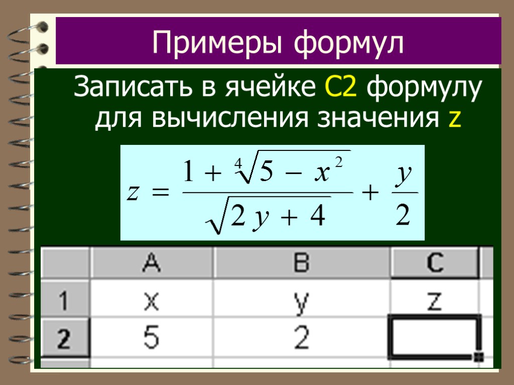 Выберите правильную запись формулы. Формулы примеры. Пример записи формулы в ячейку. Образцы формул. Запись формул в ячейках.