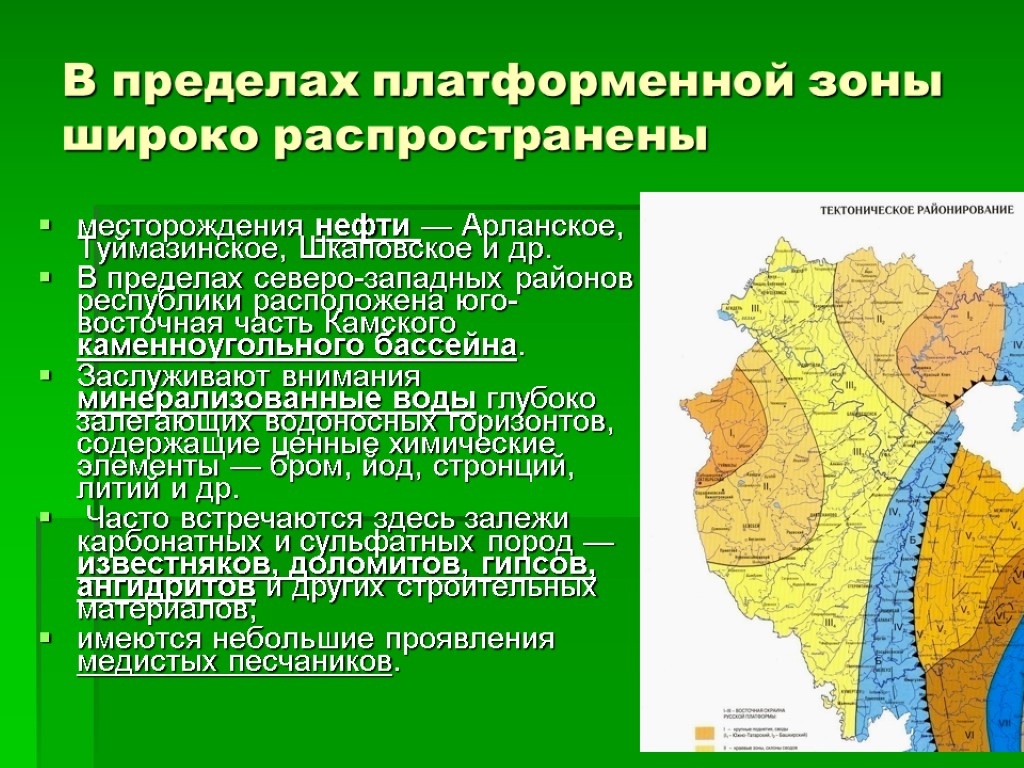 Тектоническая карта туймазинского месторождения