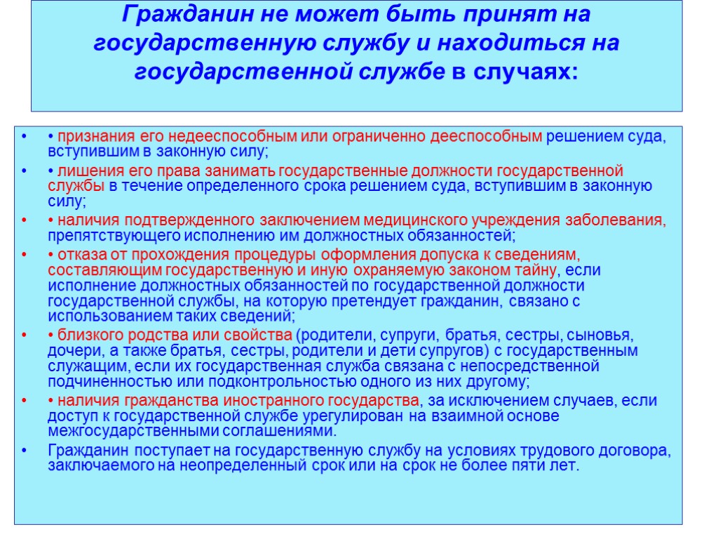 Люди находящиеся на государственной службе. Гражданин не может быть принят на государственную службу в случаях. Близкое родство на государственной службе. Граждане может быть приняты на госслужбу в случае. Может ли гражданин иностранного государства проходить гос служба.