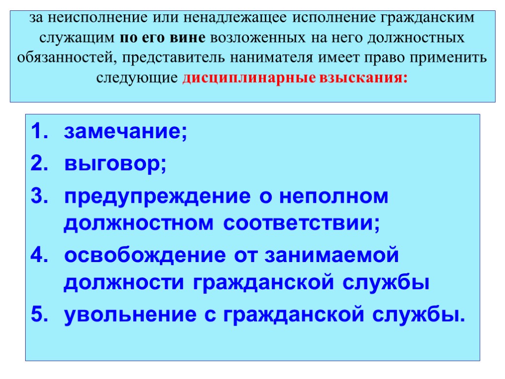 Представитель нанимателя обязан. Ненадлежащее исполнение обязанностей. Неисполнение или ненадлежащее исполнение. За ненадлежащее исполнение должностных обязанностей. Предупреждение о неполном должностном соответствии.