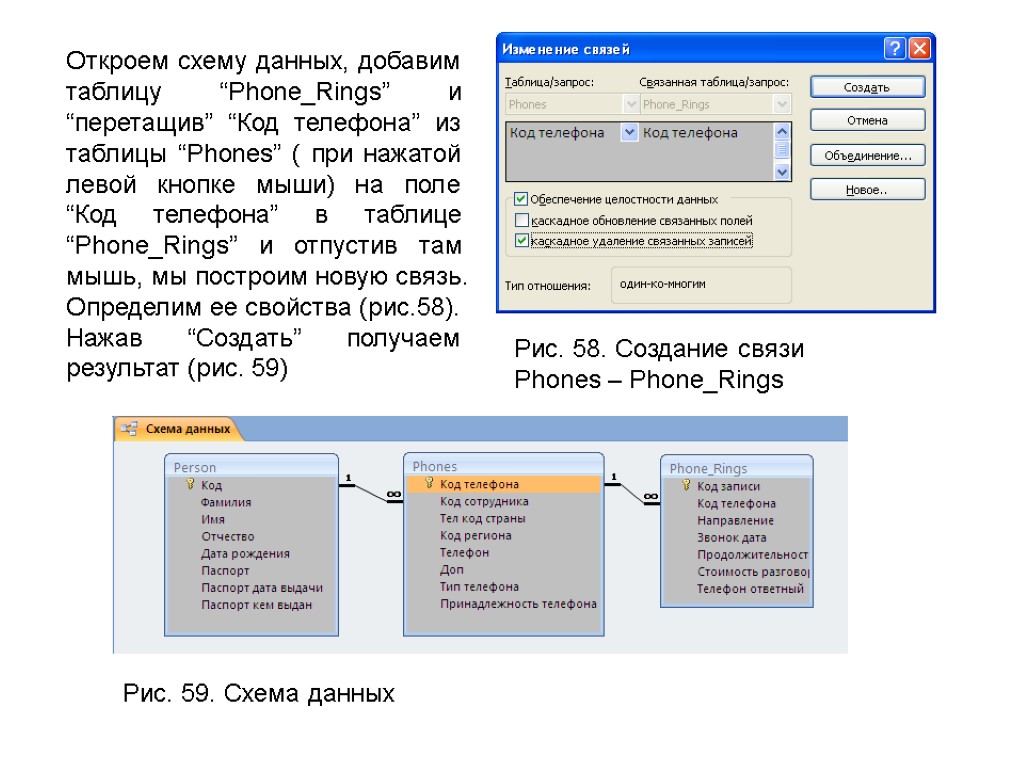 Создание связей. Кнопка 