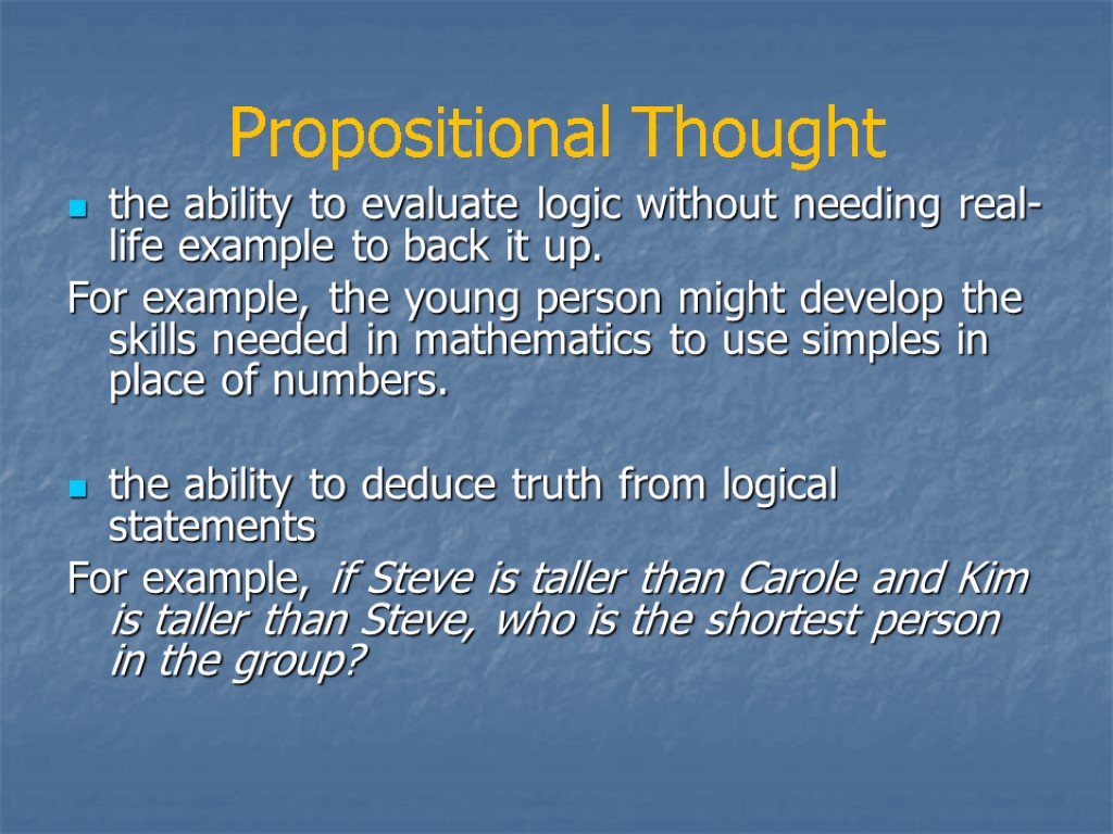 propositional thought piaget