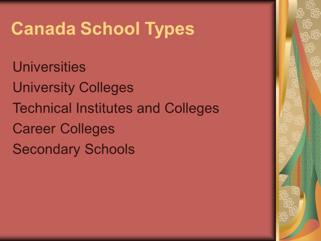 The Education System In Canada Canada School Types