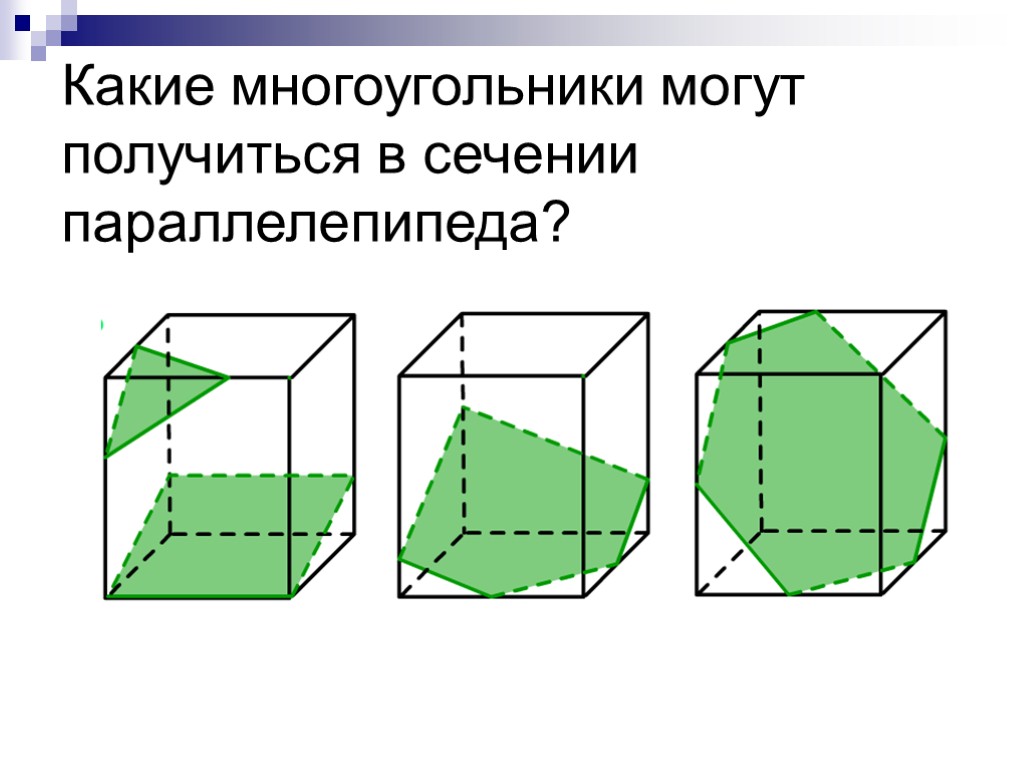 Виды сечений параллелепипеда