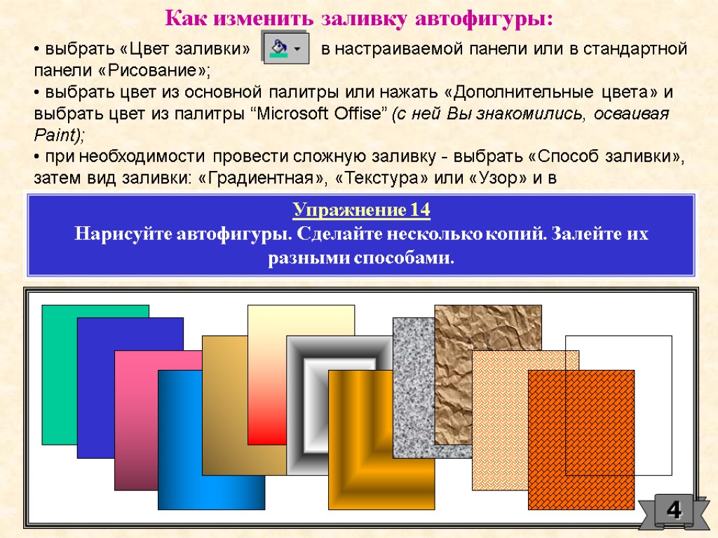 На рисунке представлена автофигура установите соответствие между обозначенными номерами