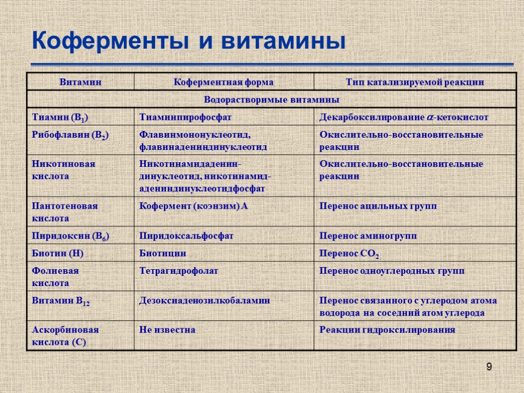 Назначение ферментов. Коферменты водорастворимых витаминов. Функции коферментов биохимия. Коферментные функции витаминов (в1, в2, в3, в5, в6).. Коферменты витаминов в2 в5.