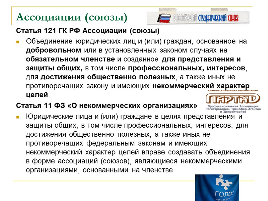 Ст 121. Объединения юридических лиц ассоциации и Союзы. Правовое положение ассоциации Союз. Ассоциации и Союзы. Цели создания ассоциаций и союзов.