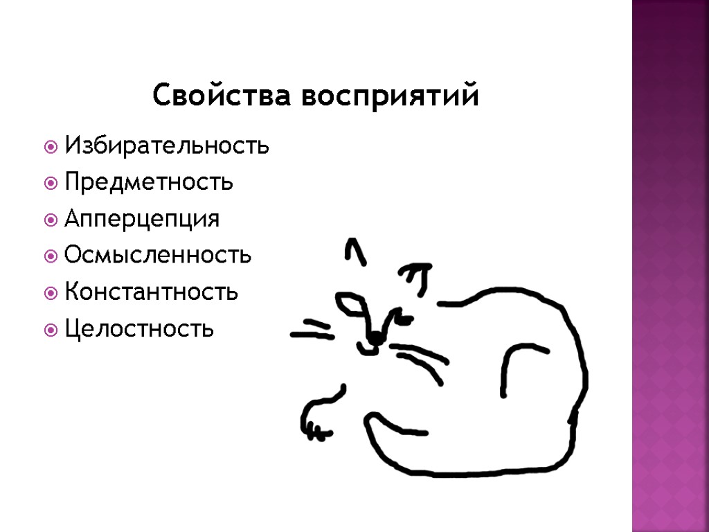 Восприятие предметность целостность константность. Свойства восприятия избирательность. Апперцепция избирательность константность. Предметность восприятия примеры. Целостность константность апперцепция избирательность это.