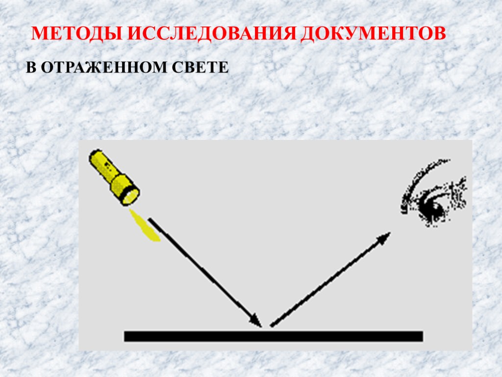 Под острым. Исследование документа в проходящем свете. Исследование документа в отраженном свете. Методика исследования проходящим светом. Метод исследования документа в отраженных инфракрасных лучах.