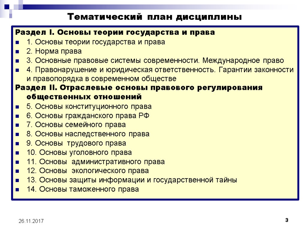 Правовые системы современности план