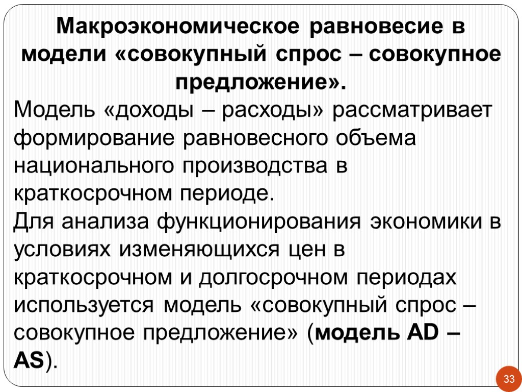 Модель совокупного спроса и совокупного предложения