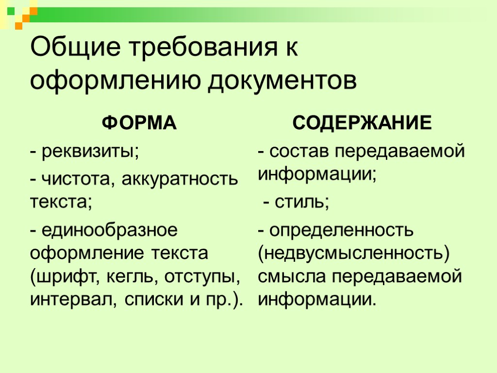 Основные требования предъявляемые к составлению документов. Основные требования к оформлению документов. Основные требования к тексту. Общие требования к оформлению текста документа.